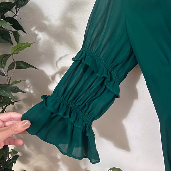 Reformation Laurelei Dress in Emerald Size 4 - Picture 6 of 7